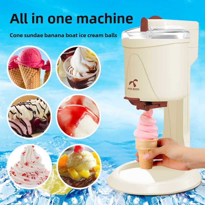 Banni Rabbit Home Ice Cream Maker Small Mini Fully Automatic Sweet Cone Ice Cream Machine Homemade Ice Cream Cone Maker