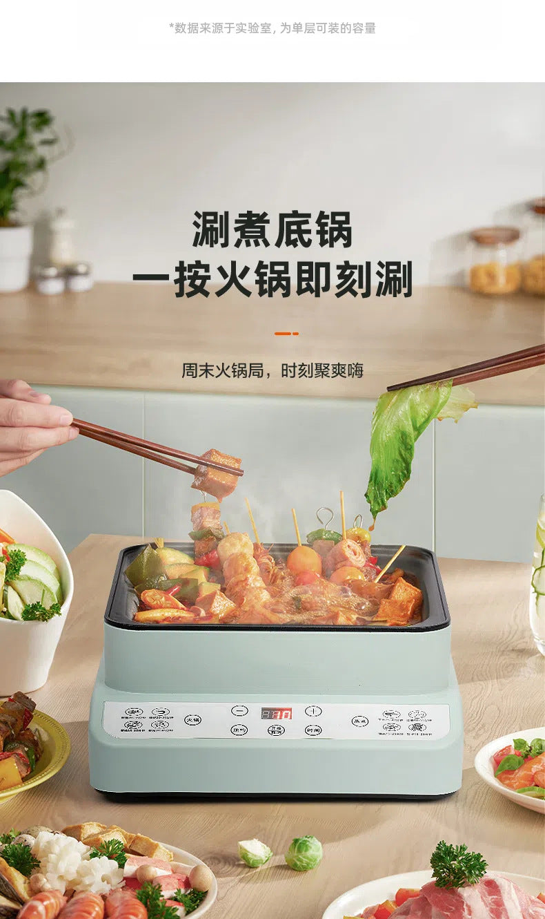 Uk CEOMr Steam and Cook All-in-One Pot Electric Steamer Electric Hot Pot Household Electric Steamer Multi-Functional High-Power Electric Steamer Box