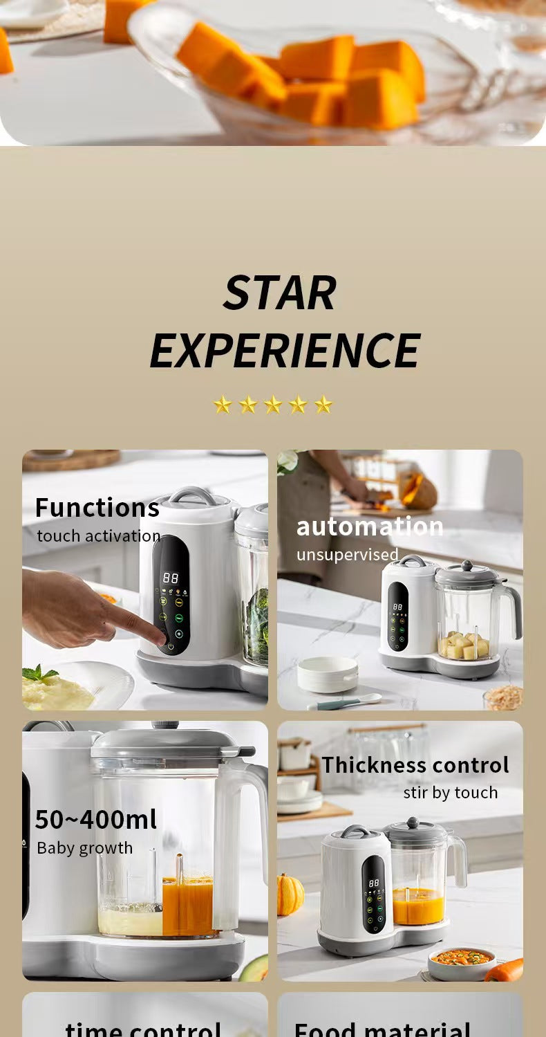 Cross-Border Hot-Selling Multi-Functional Baby Food Processor Automatic Blender Steamer Small Size