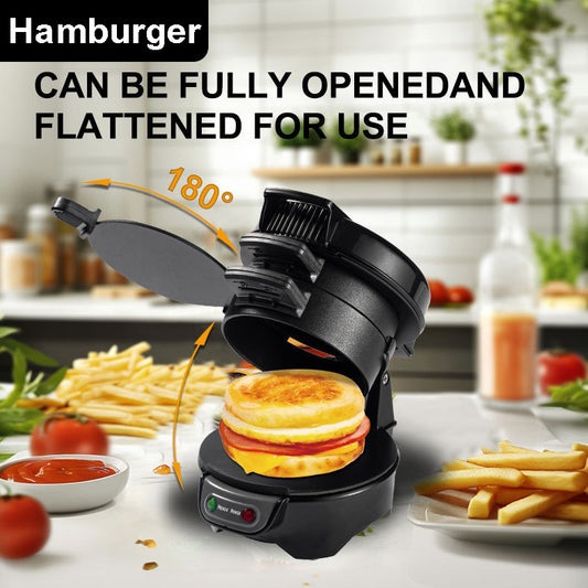 Cross-Border Household Sandwich Maker Breakfast Machine Egg Frying Toaster Electric Griddle Electric Burger Maker Black Burger Maker