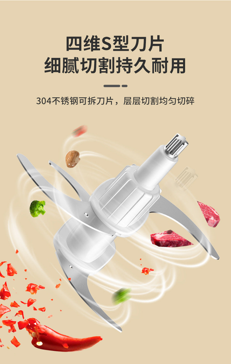 SAST Meat Grinder2Electric Multifunctional Automatic Blender for Home Use, Glass Beaker, Meat Grinder, Vegetable Chopper, Garlic Masher