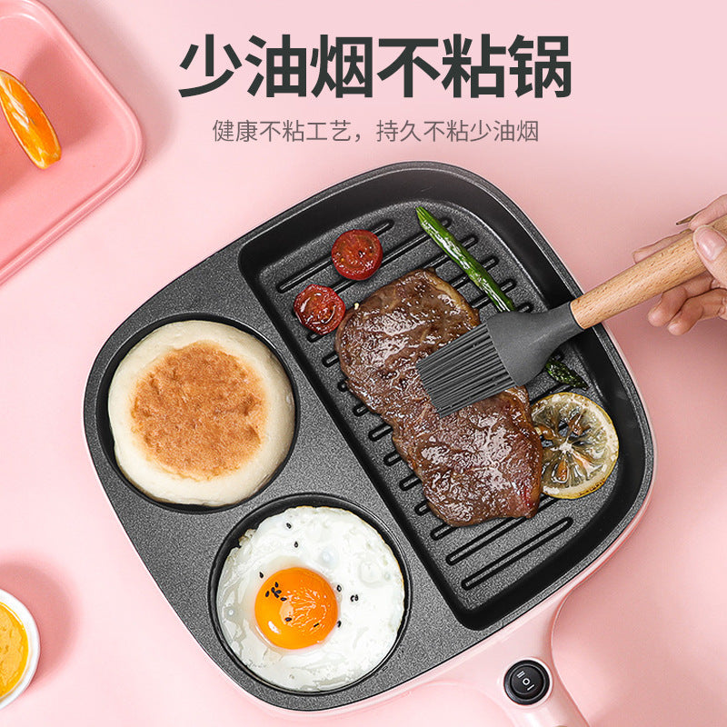 SAST Multifunctional Breakfast Machine for Home and Dormitory, Small Frying and Grilling Machine, Multifunctional Kitchen Magic Egg and Burger Pan with Partition