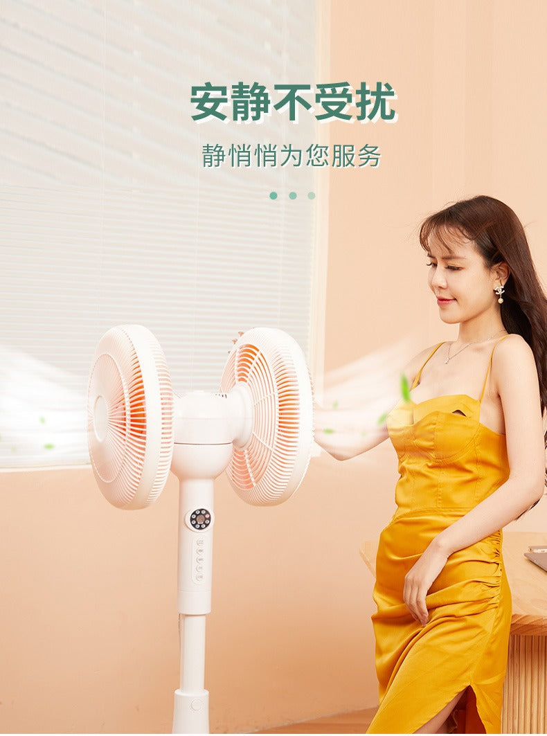 360Double-Headed Rotating Fan Household Fan Remote Control Double-Sided Floor Fan Foreign Trade Cross-Border Fan110V/220V