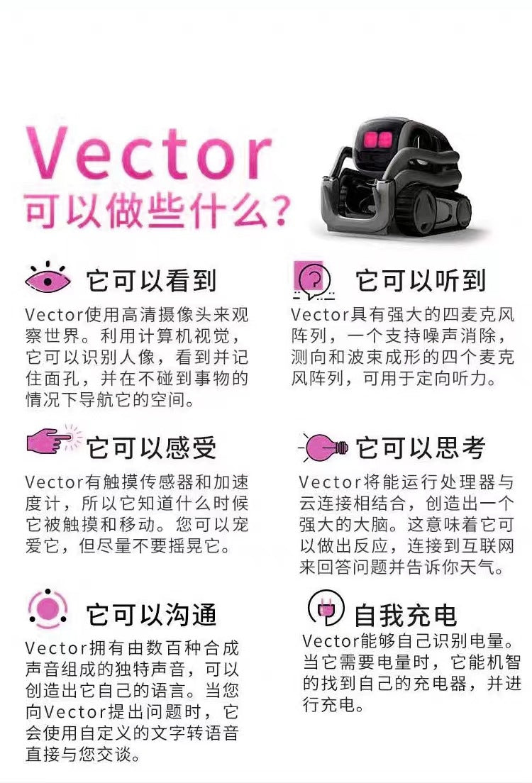 Vector2.0Smart Pet Robot Desktop AI Emotional Dialogue Children's Companion Electronic Toy In Stock