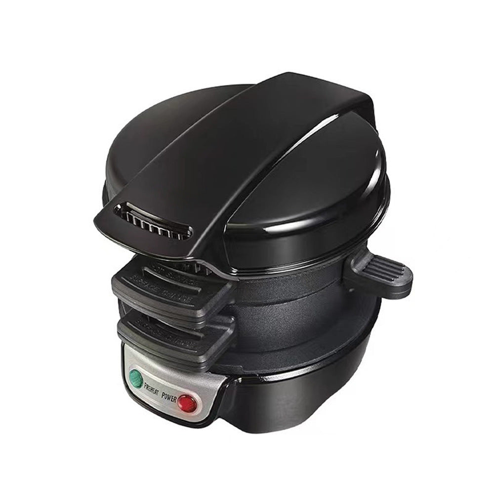 Cross-Border Household Sandwich Maker Breakfast Machine Egg Frying Toaster Electric Griddle Electric Burger Maker Black Burger Maker