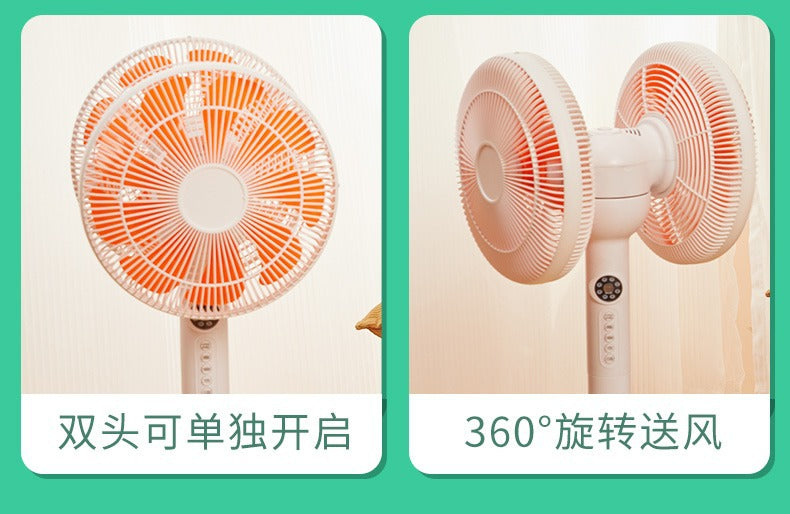 360Double-Headed Rotating Fan Household Fan Remote Control Double-Sided Floor Fan Foreign Trade Cross-Border Fan110V/220V