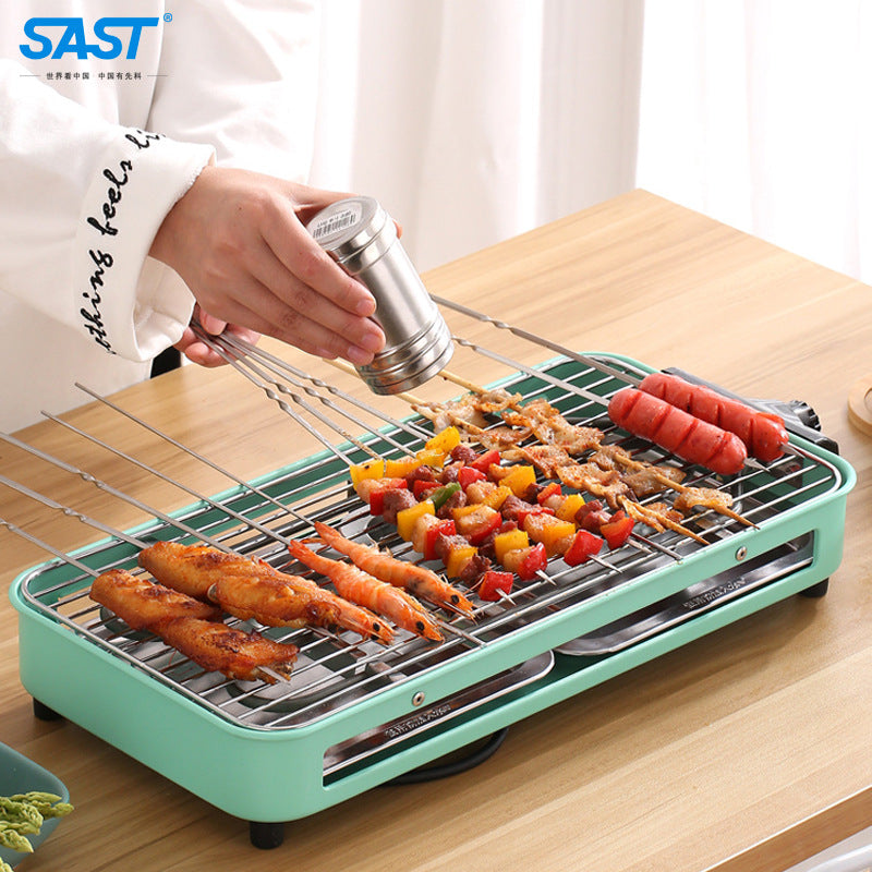 SAST Electric Grill for Home Use, Smokeless Indoor Barbecue Grill, Electric Grill Pan, Skewer Grill, Home Meat Grill218