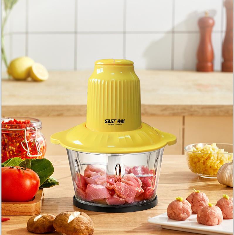 SAST Meat Grinder2Electric Multifunctional Automatic Blender for Home Use, Glass Beaker, Meat Grinder, Vegetable Chopper, Garlic Masher